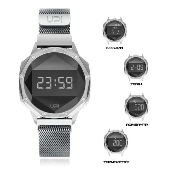 UPWATCH ICONIC SILVER SET WITH SWAN TOPAZ LOOP BAND +