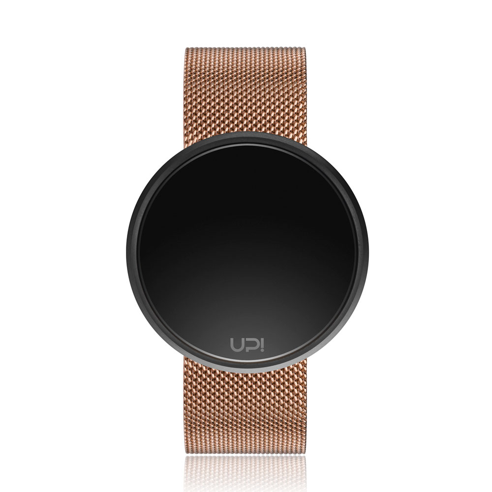 UPWATCH ROUND STEEL BLACK&ROSE TWO TONE