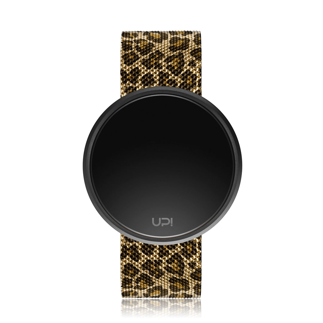 UPWATCH ROUND STEEL LEOPARD BLACK&GOLD