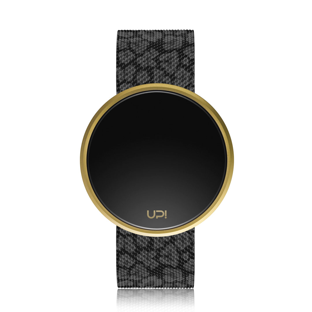 UPWATCH ROUND STEEL LEOPARD GOLD&BLACK
