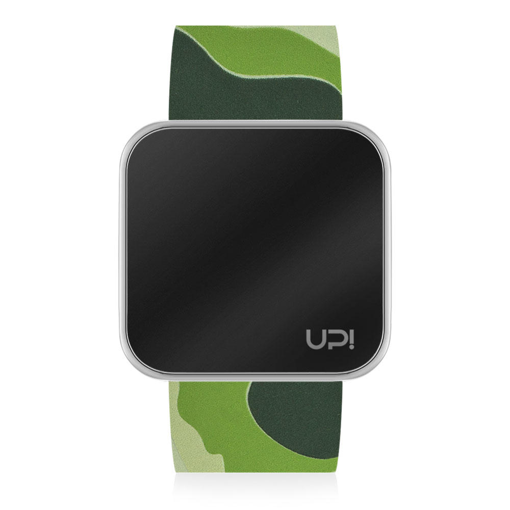 UPWATCH TOUCH SHINY SILVER&GREEN CAMOUFLAGE