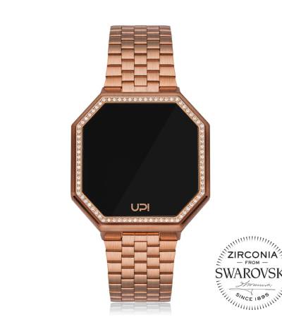UPWATCH EDGE BIG 42MM SWAN ZIRCONIA - MATTE ROSE GOLD +