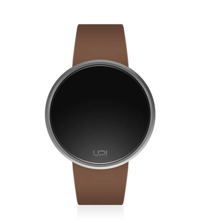 UPWATCH ROUND SILVER&BROWN