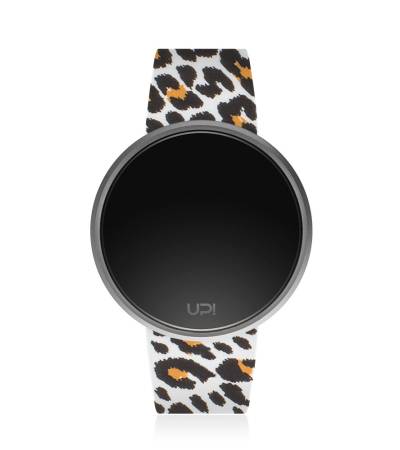 UPWATCH ROUND SILVER&LEOPARD