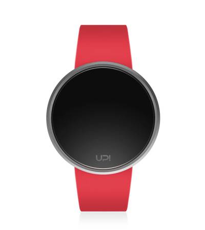 UPWATCH ROUND SILVER&RED