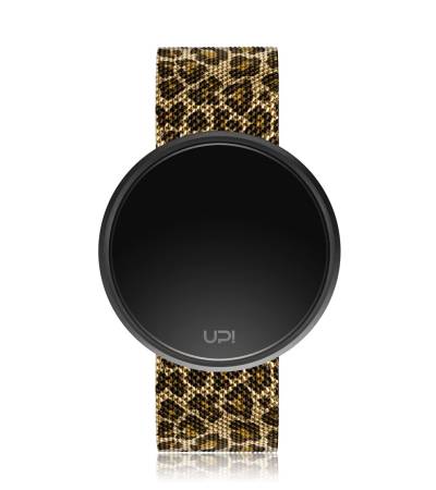 UPWATCH ROUND STEEL LEOPARD BLACK&GOLD