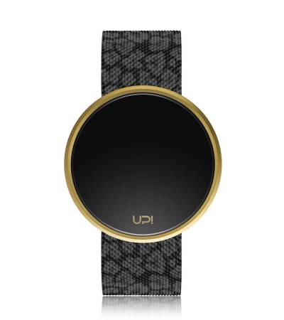 UPWATCH ROUND STEEL LEOPARD GOLD&BLACK