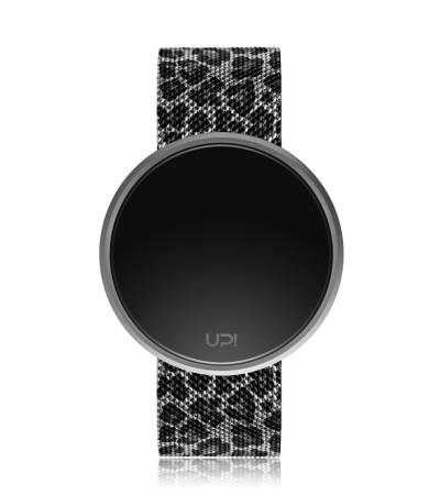 UPWATCH ROUND STEEL LEOPARD SILVER
