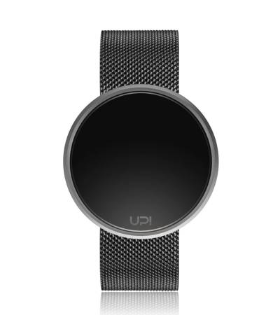 UPWATCH ROUND STEEL SILVER&BLACK TWO TONE