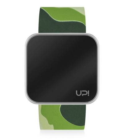 UPWATCH TOUCH SHINY SILVER&GREEN CAMOUFLAGE