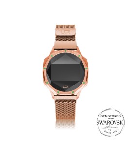 UPWATCH ICONIC ROSE GOLD GREEN LE SET WITH SWAROVSKI® TOPAZ LOOP BAND
